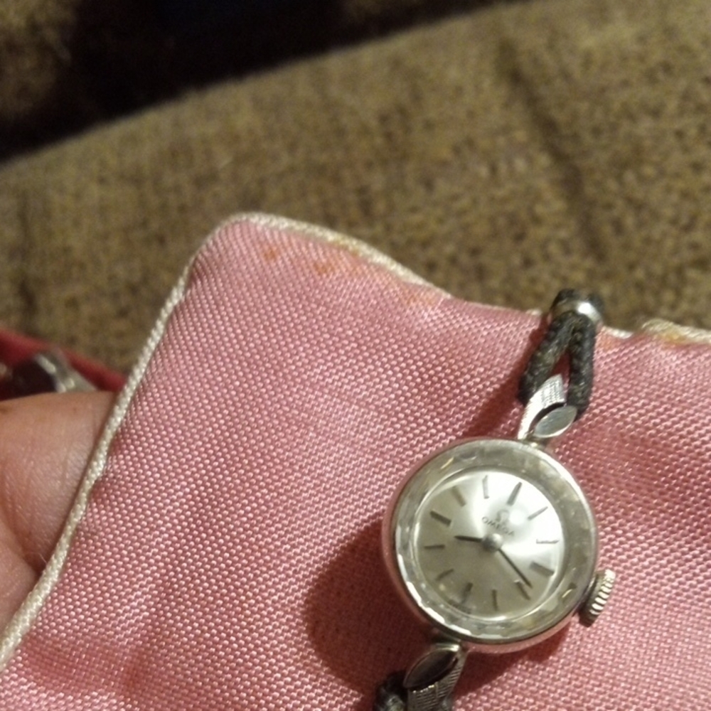 Silver Watch with Black Strap